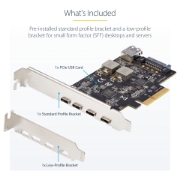 Picture of StarTech.com 5-Port USB PCIe Card, USB 3.2 10Gbps, PCI Express Card with 4x USB-C Ports, 1x USB-A Internal Port, USB PCIe Controller Card, Windows/macOS/Linux