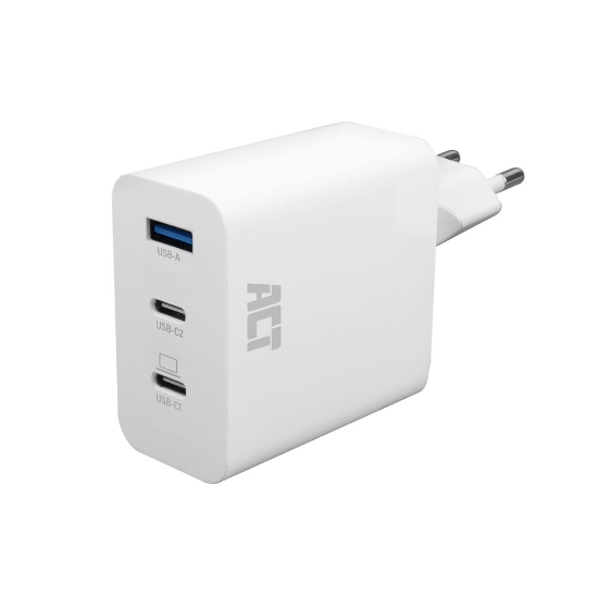 Picture of ACT USB-C/USB-A Charger 65W 3-port with Power Delivery PPS, QuickCharge and GanFast