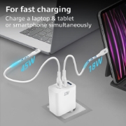 Picture of ACT USB-C/USB-A Charger 65W 3-port with Power Delivery PPS, QuickCharge and GanFast