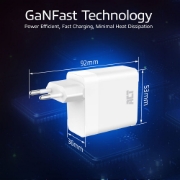 Picture of ACT USB-C/USB-A Charger 65W 3-port with Power Delivery PPS, QuickCharge and GanFast