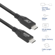 Picture of ACT USB4 20Gbps 240W USB Type-C Cable, 1 meter