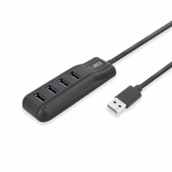 Picture of ACT AC6320 interface hub USB 3.2 Gen 1 (3.1 Gen 1) Type-A 5000 Mbit/s Black