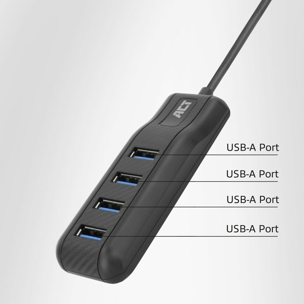 ACT AC6320 interface hub USB 3.2 Gen 1 (3.1 Gen 1) Type-A 5000 Mbit/s ...