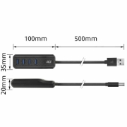 Picture of ACT AC6320 interface hub USB 3.2 Gen 1 (3.1 Gen 1) Type-A 5000 Mbit/s Black
