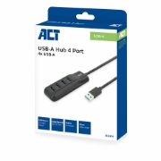 Picture of ACT AC6320 interface hub USB 3.2 Gen 1 (3.1 Gen 1) Type-A 5000 Mbit/s Black