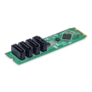 Picture of StarTech.com 4-Port M.2 to SATA Adapter Card, M.2 PCIe 3.0 to SATA HDD/SSD Expansion Card, ASM1064 Chipset, M.2 NVMe to 4x HDD/SSD for Windows/macOS/Linux