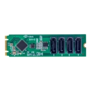 Picture of StarTech.com 4-Port M.2 to SATA Adapter Card, M.2 PCIe 3.0 to SATA HDD/SSD Expansion Card, ASM1064 Chipset, M.2 NVMe to 4x HDD/SSD for Windows/macOS/Linux