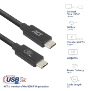 Picture of ACT USB4 20Gbps 240W USB Type-C Cable, USB-IF certified, 2 meters