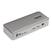 Picture of StarTech.com Dual-Laptop USB-C KVM Docking Station, Dual Monitor 4K 60Hz DisplayPort Dock, 5-Port USB Hub, GbE, 90W/45W Power Delivery to Two Laptops, Windows/Mac, 2-Host KVM Dock - TAA