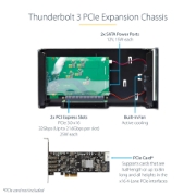 Picture of StarTech.com Thunderbolt 3 PCIe Expansion Chassis, External Enclosure W/Dual PCI Express Slots, PCIe Box for Laptops/Desktops/All-In-Ones, 8K/4K Output Via TB3/DP 1.4 Ports, For Video Capture/Fiber/Ethernet Cards - TAA
