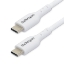 Picture of StarTech.com 2m (6.6ft) White USB-C Charging Cable, USB C Cable, USB 2.0 Type-C Laptop Charger Cord, 60W 3A Power Delivery, TPE Jacket, USB-C Data Transfer Cable, M/M