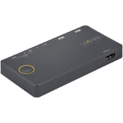 Picture of StarTech.com 2 Port Hybrid USB-A + HDMI & USB-C KVM Switch - Single 4K 60Hz HDMI 2.0 Monitor - Compact Desktop and/or Laptop HDMI KVM Switch - USB Bus Powered - Thunderbolt 3 Compatible