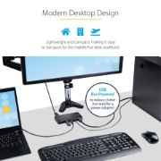 Picture of StarTech.com 2 Port Hybrid USB-A + HDMI & USB-C KVM Switch - Single 4K 60Hz HDMI 2.0 Monitor - Compact Desktop and/or Laptop HDMI KVM Switch - USB Bus Powered - Thunderbolt 3 Compatible