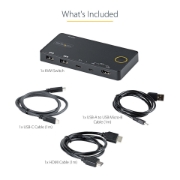 Picture of StarTech.com 2 Port Hybrid USB-A + HDMI & USB-C KVM Switch - Single 4K 60Hz HDMI 2.0 Monitor - Compact Desktop and/or Laptop HDMI KVM Switch - USB Bus Powered - Thunderbolt 3 Compatible