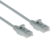 Picture of ACT Grey 0.5 meter LSZH U/UTP CAT6 datacenter slimline patch cable snagless with RJ45 connectors