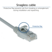 Picture of ACT Grey 0.5 meter LSZH U/UTP CAT6 datacenter slimline patch cable snagless with RJ45 connectors