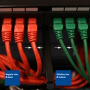 Picture of ACT Grey 0.5 meter LSZH U/UTP CAT6 datacenter slimline patch cable snagless with RJ45 connectors