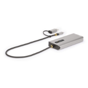 Picture of StarTech.com USB-C Multiport Adapter w/Attached USB-C to USB-A Dongle, Dual HDMI (4K30Hz/1080p60Hz), 3x USB-A 5Gbps, Mini Travel Dock, Laptop Docking Station, 1.3ft/40cm Cable