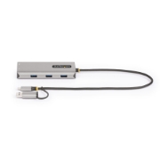 Picture of StarTech.com USB-C Multiport Adapter w/Attached USB-C to USB-A Dongle, Dual HDMI (4K30Hz/1080p60Hz), 3x USB-A 5Gbps, Mini Travel Dock, Laptop Docking Station, 1.3ft/40cm Cable