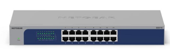 Picture of NETGEAR GS516-300EUS network switch Unmanaged Gigabit Ethernet (10/100/1000) Power over Ethernet (PoE) Grey