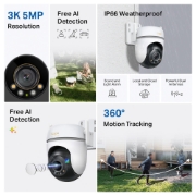 Picture of TP-Link Tapo TC43(EU) V2 Spherical IP security camera Indoor & outdoor 2880 x 1620 pixels Ceiling/Wall/Pole