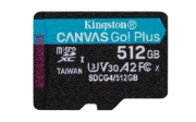 Picture of Kingston Technology 512GB microSDXC Canvas Go Plus Gen4 200R A2 U3 Single Pack w/o ADP