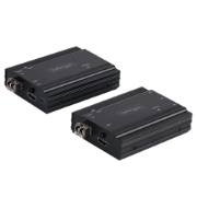 Picture of StarTech.com 4K HDMI KVM Extender over Fiber - HDMI Video & USB Remote KVM Switch/Console Extender - up to 984ft/300m (MultiMode) - 2x 10G MMF SFP+ modules - KVM Extension Kit (TX/RX)
