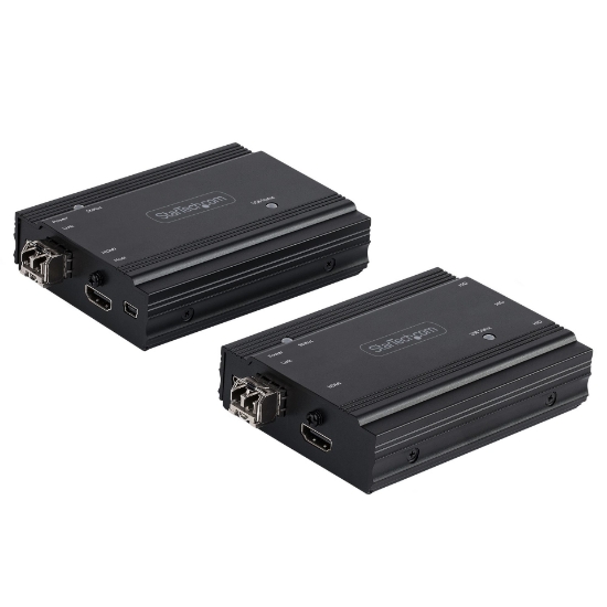 Picture of StarTech.com 4K HDMI KVM Extender over Fiber - HDMI Video & USB Remote KVM Switch/Console Extender - up to 984ft/300m (MultiMode) - 2x 10G MMF SFP+ modules - KVM Extension Kit (TX/RX)