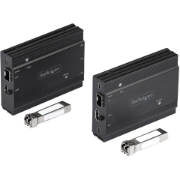 Picture of StarTech.com 4K HDMI KVM Extender over Fiber - HDMI Video & USB Remote KVM Switch/Console Extender - up to 984ft/300m (MultiMode) - 2x 10G MMF SFP+ modules - KVM Extension Kit (TX/RX)
