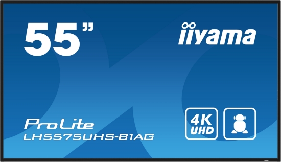 Picture of iiyama LH5575UHS-B1AG Signage Display Digital signage flat panel 138.7 cm (54.6") LCD Wi-Fi 500 cd/m² 4K Ultra HD Black Built-in processor Android 11 24/7