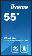 Picture of iiyama LH5575UHS-B1AG Signage Display Digital signage flat panel 138.7 cm (54.6") LCD Wi-Fi 500 cd/m² 4K Ultra HD Black Built-in processor Android 11 24/7