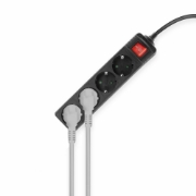 Picture of ACT Power strip with illuminated switch, 4 sockets, 2 m, black