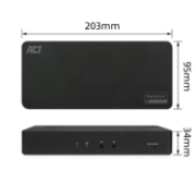 Picture of ACT USB-C Docking Station 4K, for 2 HDMI or DisplayPort monitors, DisplayLink