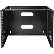 Picture of StarTech.com 8U Wall Mount Network Rack - 14 Inch Deep (Low Profile) - 19" Patch Panel Bracket for Shallow Server and IT Equipment, Network Switches - 80lbs/36kg Weight Capacity, Black