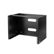Picture of StarTech.com 8U Wall Mount Network Rack - 14 Inch Deep (Low Profile) - 19" Patch Panel Bracket for Shallow Server and IT Equipment, Network Switches - 80lbs/36kg Weight Capacity, Black