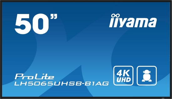 Picture of iiyama LH5065UHSB-B1AG Signage Display Digital signage flat panel 125.7 cm (49.5") LCD Wi-Fi 800 cd/m² 4K Ultra HD Black Built-in processor Android 11 24/7