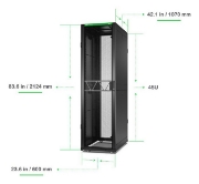 Picture of APC NetShelter SX Server Rack Gen 2, 45U, 2124H x 600W x 1070D mm, with Sides, Black