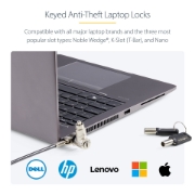 Picture of StarTech.com 25-Pack Universal Laptop Lock 6.6ft (2m), Master Keyed Locking Cable, Computer Security, Compatible w/Noble Wedge®/Nano/K-Slot; Anti-Theft Cut-Resistant Cable
