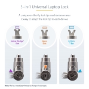 Picture of StarTech.com 25-Pack Universal Laptop Lock 6.6ft (2m), Master Keyed Locking Cable, Computer Security, Compatible w/Noble Wedge®/Nano/K-Slot; Anti-Theft Cut-Resistant Cable