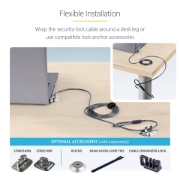 Picture of StarTech.com 25-Pack Universal Laptop Lock 6.6ft (2m), Master Keyed Locking Cable, Computer Security, Compatible w/Noble Wedge®/Nano/K-Slot; Anti-Theft Cut-Resistant Cable