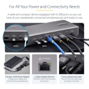 Picture of StarTech.com USB4 Docking Station, USB-C 40Gbps, Dual Video HDMI, Up to 2x 4K 60Hz 4:4:4 (RGB) or 2x 4K 120Hz 4:2:2, Multi-Monitor Dock, 6x USB, 2.5GbE, 100W PD