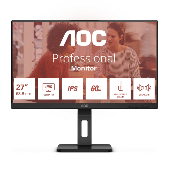 Picture of AOC E3 U27E3UF computer monitor 68.6 cm (27") 3840 x 2160 pixels 4K Ultra HD LED Black