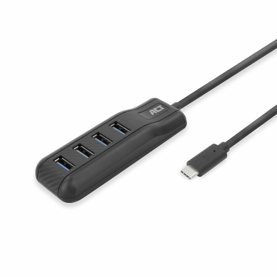 Picture of ACT AC6420 interface hub USB 3.2 Gen 1 (3.1 Gen 1) Type-C 5000 Mbit/s Black