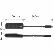 Picture of ACT AC6420 interface hub USB 3.2 Gen 1 (3.1 Gen 1) Type-C 5000 Mbit/s Black