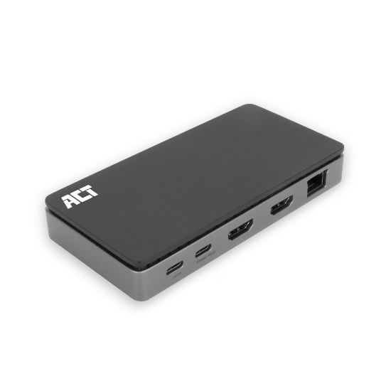 Picture of ACT USB-C 4K MST docking station for 2 HDMI monitors, Ethernet, USB-C, 3x USB-A, PD pass-through and 1 meter detachable connection cable