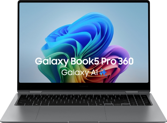 Picture of Samsung Galaxy Book5 Pro 360 Intel Core Ultra 7 256V Laptop 40.6 cm (16") Touchscreen WQXGA+ 16 GB LPDDR5x-SDRAM 512 GB SSD Wi-Fi 7 (802.11be) Windows 11 Home Grey
