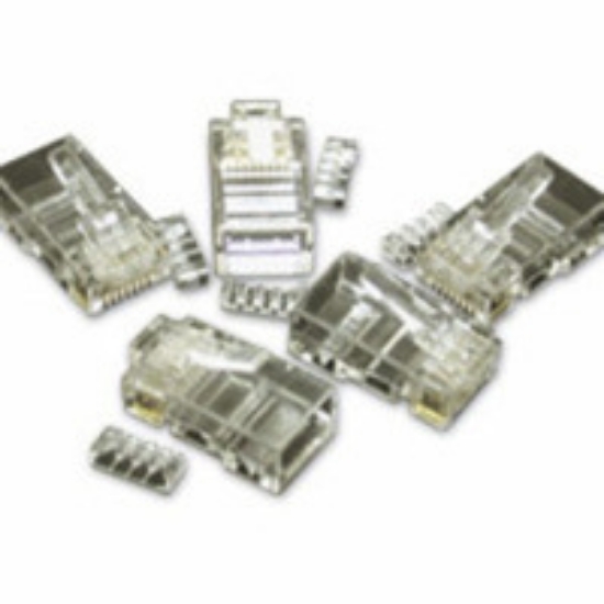 Picture of C2G RJ45 Cat5E Modular Plug for Round Solid/Stranded Cable 50pk RJ-45 Transparent