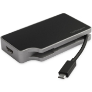 Picture of StarTech.com USB C Multiport Adapter to 4K HDMI or 1080p VGA - USB Type C Travel Dock with 95W PD Pass-Through, USB-A, Gigabit Ethernet - USB-C Video Display Adapter Mini Docking Station