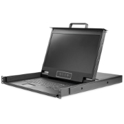 Picture of StarTech.com Rackmount KVM Console HD 1080p - Single Port VGA KVM with 17" LCD Monitor for Server Rack - Fully Featured 1U LCD KVM Drawer w/Cables & Hardware - USB Support - 50,000 MTBF