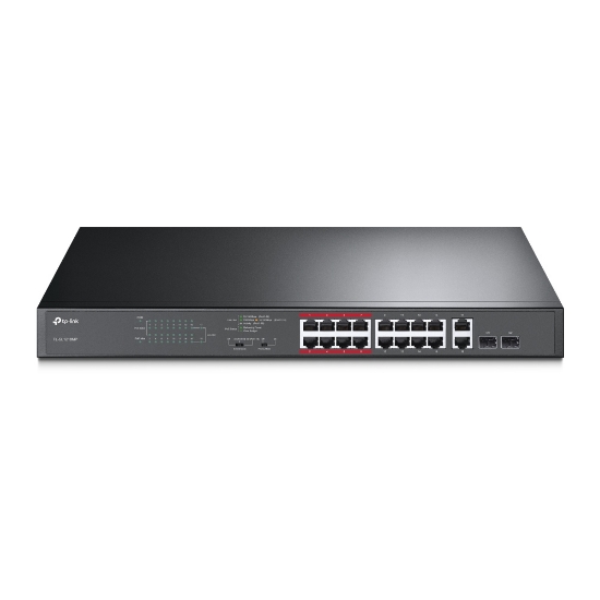 Picture of TP-Link 16-Port 10/100Mbps + 2-Port Gigabit Unmanaged PoE Switch